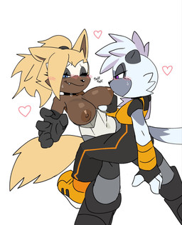 anthro big_breasts blush blush_lines bodily_fluids breast_play breast_suck breasts clothed clothing clothing_aside duo female female/female floating_heart heart_symbol nipple_fetish nipple_play nipple_suck sucking sweat sweatdrop divadula_k idw_publishing sega sonic_the_hedgehog_(comics) sonic_the_hedgehog_(idw) sonic_the_hedgehog_(series) tangle_the_lemur whisper_the_wolf canid canine canis lemur mammal primate ring-tailed_lemur strepsirrhine wolf hi_res