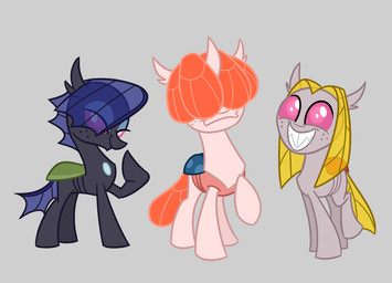 black_body black_hooves black_outline black_skin blonde_mane blue_elytron blue_eyelids blue_mane blue_tail buckteeth chest_gem closed_smile elytron eyelashes female female_feral feral freckled_face freckles gem green_elytron green_outline grey_background grey_body grey_outline grey_skin group half-closed_eyes hooves horn long_tail mane mane_over_eyes medium_mane medium_tail mouth_closed narrowed_eyes no_pupils orange_mane orange_tail outline pink_eyes pink_outline ponification pupils quadruped raised_hoof red_elytron short_mane simple_background smile smiling_at_viewer standing tail tan_body tan_horn tan_skin teeth toothy_grin translucent_mane trio unguligrade white_pupils yellow_tail insert-thenewbl-here cartoon_network ed_edd_n_eddy friendship_is_magic hasbro my_little_pony lee_kanker marie_kanker may_kanker changeling_(mlp) 2025 colored digital_drawing_(artwork) digital_media_(artwork) english_description shaded simple_shading sibling_(lore) sister_(lore) sisters_(lore)