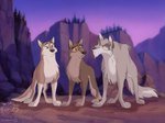 aleu_(balto) balto balto_(series) canid canine canis female feral fur group hi_res hybrid male mammal namygaga nava_(balto) redesign stylized trio universal_studios wolf wolfdog