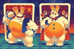 anthro biped bow_tie card duo male overweight overweight_male sunglass white_body greenendorf disney rekkit_rabbit rekkit_rabbit_(character) lagomorph leporid mammal rabbit 2024 hi_res