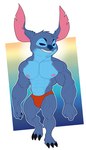 3_toes 4_fingers abs anthro anthrofied areola barefoot belly biceps big_biceps big_deltoids big_ears big_muscles big_pecs black_claws black_nose blue_arms blue_background blue_belly blue_body blue_chest blue_ears blue_eyebrows blue_eyes blue_face blue_feet blue_fingers blue_fur blue_hands blue_legs blue_markings blue_neck blue_nose blue_spots blue_toes bottomwear bulge claws clothed clothed_anthro clothed_male clothing contrapposto countershade_body countershade_face countershade_fur countershade_neck countershade_torso countershading dark_arms dark_claws dark_ears dark_eyebrows dark_eyes dark_feet dark_hands dark_legs dark_nose dark_toes darkened_eyebrows deltoids ear_tuft empty_eyes eyebrows feet finger_claws fingers fist forearm_muscles front_view fur green_background grin half-closed_eyes happy head_tuft huge_pecs humanoid_hands latissimus_dorsi light_belly light_body light_chest light_face light_inner_ear light_neck light_nipples looking_away male male_anthro manly markings muscular muscular_anthro muscular_arms muscular_male muscular_thighs narrowed_eyes navel neck_muscles nipples obliques open_mouth open_smile orange_background orange_bottomwear orange_clothing orange_speedo orange_swimwear pecs pink_areola pink_inner_ear pink_nipples plantigrade pose quads sartorius serratus sharp_teeth short simple_background smile solo speedo speedo_only spots spotted_face standing swimwear swimwear_only teeth toe_claws toes topless topless_anthro topless_male trapezius triceps tuft white_background yellow_background bristol disney lilo_and_stitch stitch_(lilo_and_stitch) alien experiment_(lilo_and_stitch) 2022 absurd_res blue_theme colored digital_drawing_(artwork) digital_media_(artwork) flat_colors full-length_portrait hi_res portrait