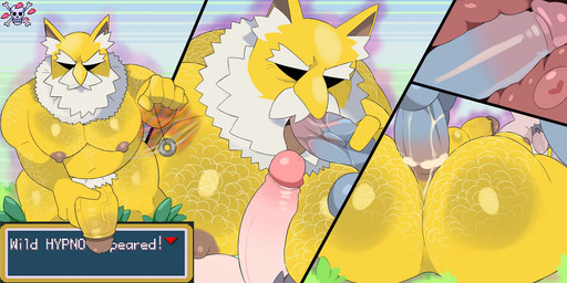anal anal_penetration anthro anthro_penetrated areola balls barazoku beard belly big_penis bodily_fluids body_hair butt butt_hair chest_hair cum cum_in_ass cum_inside erection eyebrows facial_hair fellatio from_front_position fur genital_fluids genitals glans grass grey_balls grey_body grey_penis group group_sex holding_penis human_on_anthro human_penetrating human_penetrating_anthro hypnosis internal internal_anal interspecies lying male male/male male_penetrated male_penetrating male_penetrating_male mating_press mature_male mind_control moobs mustache nipples obscured_eyes on_back oral oral_penetration pendulum pendulum_swing penetration penile penile_penetration penis penis_in_ass penis_in_mouth plant power_bottom prostate pubes saliva saliva_on_penis sex solo_focus spitroast text threesome tongue tongue_out tongue_out_fellatio trio vein veiny_penis white_beard white_facial_hair white_mustache white_pubes yellow_body yellow_fur yellow_penis doctorhiruluk nintendo pokemon barahypno_(character) ambiguous_species generation_1_pokemon human hypno_(pokemon) mammal pokemon_(species) english_text hi_res
