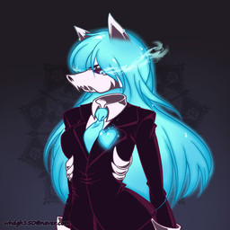 anthro blue_eyes blue_hair bone breasts clothing female hair heart_symbol korean skeleton solo suit haas whdgh150 mystery_skulls canid canine canis ghost mammal spirit wolf 1:1 2015
