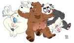 anthro anthro_on_anthro balls belly blush bodily_fluids cum cum_on_hand dildo ejaculation erection eyewear flaccid genital_fluids genitals glasses group hairy hug male male/male penis sex_toy smile trio tomnookusedjock cartoon_network we_bare_bears grizzly_(we_bare_bears) ice_bear_(we_bare_bears) panda_(we_bare_bears) bear brown_bear giant_panda grizzly_bear mammal polar_bear ursine hi_res adopted_(lore) adoptive_brother_(lore) adoptive_brothers_(lore) adoptive_sibling_(lore) pseudo_incest_(lore)