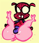 anthro big_butt bulge butt legs_up male solo spread_legs spreading surprise thick_thighs toony dizzysauce_nsfw marvel spider-ham spider-man:_spider-verse spider-man_(series) peter_porker spider-ham_(character) domestic_pig mammal suid suina sus_(pig) hi_res