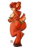 anthro big_breasts big_butt breasts butt clothing female hooves huge_breasts looking_at_viewer looking_back panties rear_view scut_tail short_tail simple_background smile solo tail underwear unguligrade white_background backstreetcrab activision spyro_reignited_trilogy spyro_the_dragon elora deer faun_(spyro) mammal