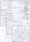 anthro black_and_white border bra canid canine chair chevka clock clothing cloud comic crouching dasyuromorph destroyed_vehicle distance english_text female field furniture group hair hiding infidelity jacket kissing kitfox-crimson long_hair machine male mammal marsupial mecha monochrome mountain natasha_(kitfox-crimson) novus_(kitfox-crimson) outside_border plant recently_extinct_species rumour_(kitfox-krimson) shirt shirtless sketch sky star_symbol stolen_generation text thinking thought_bubble thylacine topwear tree trio underwear watch watching_from_afar zoom_in