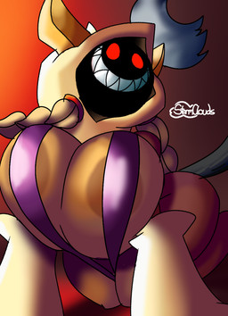 areola big_breasts breasts brown_areola brown_body cat_tail clothing dark_body dark_skin female hoodie huge_breasts leotard long_sleeves looking_at_viewer nipple_slip red_eyes shadow_face sharp_teeth simple_background smile solo tail teeth topwear unfortu-nate arc_system_works blazblue taokaka animal_humanoid cat_humanoid felid felid_humanoid feline feline_humanoid humanoid kaka_(blazblue) mammal mammal_humanoid 2023 digital_media_(artwork) hi_res