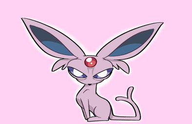 ambiguous_feral ambiguous_gender black_nose blue_inner_ear featureless_legs feral forehead_gem forked_tail fur gem glowing glowing_body long_ears looking_at_viewer narrowed_eyes pupils purple_background purple_body purple_eyes purple_fur purple_tail quads ruby_(gem) simple_background sitting solo squint tail unusual_anatomy unusual_tail white_pupils insertthenewblhere nintendo pokemon eeveelution espeon generation_2_pokemon pokemon_(species) 2025 colored digital_drawing_(artwork) digital_media_(artwork) english_description shaded