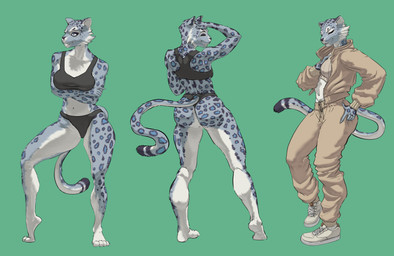 5_fingers anthro blue_eyes bra breasts brown_clothing cheek_tuft clothed clothing countershade_fur countershading dipstick_tail facial_tuft female fingers footwear fully_clothed fur fur_markings humanoid_hands leopard_spots markings multicolored_body multicolored_fur panties shoes simple_background sneakers solo spots tail tail_markings thin_tail tuft underwear razieltq felid mammal pantherine snow_leopard digital_drawing_(artwork) digital_media_(artwork) hi_res
