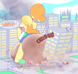 anthro biped building city clothing destruction diaper excessive_feces feces female female_anthro fur hyper hyper_feces hyper_soiling macro macro_anthro macro_female open_mouth scatplay skyscraper soiled_diaper soiling solo unclean_diaper used_diaper what why yellow_body yellow_fur sir-dancalot animal_crossing nintendo isabelle_(animal_crossing) canid canine canis domestic_dog mammal shih_tzu toy_dog colored digital_media_(artwork) unavailable_at_source