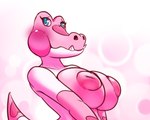 anthro big_breasts blue_eyes blush breasts female inverted_nipples looking_at_viewer nipples non-mammal_breasts non-mammal_nipples nude pink_body puffy_nipples solo three-quarter_view latiar animal_crossing nintendo gayle_(animal_crossing) alligator alligatorid crocodilian reptile scalie 2020 5:4 half-length_portrait portrait