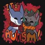 anthro autism autumn duo faces_touching leaf leaf_background male scarf simple_eyes smile text shilohsheartinart crowo_(crowofox) canid canine canis domestic_dog fish fox german_shepherd herding_dog hybrid mammal marine pastoral_dog shark wolf 1:1 absurd_res english_text hi_res