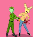 anthro bisected blood bodily_fluids camo camo_print chainsaw duo exposed_muscle gore male male/male power_tool simple_background tools watersucc happy_tree_friends cuddles_(htf) flippy_(htf) fliqpy_(htf) bear lagomorph leporid mammal rabbit hi_res