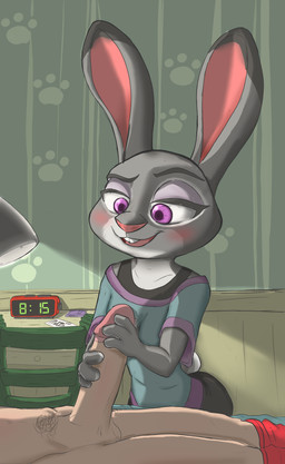 anthro balls bed blush clock clothing desk duo female female_anthro female_on_human furniture genitals handjob human_on_anthro inside interspecies lamp male male/female male_human male_on_anthro narrowed_eyes night penile penis seductive sex smile solo_focus table nickofthebra disney zootopia judy_hopps european_rabbit human lagomorph leporid mammal oryctolagus rabbit absurd_res hi_res