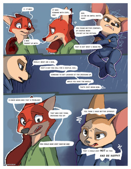 angry anthro border clothing dialogue duo male onesie raining sad speech_bubble text white_border worried kuuneho disney zootopia finnick_(zootopia) nick_wilde canid canine fennec_fox fox mammal true_fox comic english_text hi_res