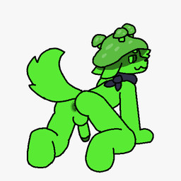 anthro anus butt male nude shaking_butt solo tail tail_motion tailwag mushroomwolf luppy_(mushroomwolf) 1:1 animated loop low_res