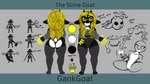 color_swatch horn painting slime solo text gankgoat gankgoat_(character) bovid caprine goat mammal 16:9 4k absurd_res concept_art digital_media_(artwork) digital_painting_(artwork) english_text full-length_portrait hi_res model_sheet portrait widescreen