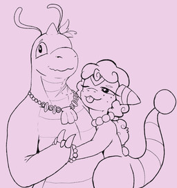 beads bracelet carrying_another carrying_partner duo eyelashes feral freckled_face freckles hand_holding jewelry larger_male long_eyelashes male male/male necklace one_eye_closed scales scar size_difference smaller_male tongue tongue_out wink 007delta frostedscales mythology nintendo pokemon wanderlust duncan_(frostedscales) lyre_belladonna bovid caprine dragon dragonite elemental_creature flaaffy generation_1_pokemon generation_2_pokemon mammal mythological_creature mythological_scalie pokemon_(species) scalie sheep sketch