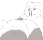 ambiguous_gender anime_nosebleed anthro blood bodily_fluids butt duo male male/ambiguous nosebleed overweight overweight_anthro overweight_male sharingan solo_focus bearg9 bear mammal polar_bear ursine hi_res