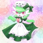 alternative_fashion ambiguous_gender classic_lolita clothing country_lolita dress j-fashion lolita_(fashion) maid_uniform not_furry red_eyes ribbons solo uniform kemoribbon nintendo pokemon gardevoir generation_3_pokemon mammal pokemon_(species) 1:1 hi_res