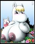 anthro big_breasts blonde_hair blush breasts day detailed_background duo female female_focus flower hair huge_breasts looking_at_viewer nipple_piercing nipples nude outside piercing plant solo_focus white_body drake_fenwick drxii the_moomins moomintroll snorkmaiden mammal moomin snork_(moomin) 2018 absurd_res digital_media_(artwork) hi_res