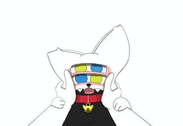4_eyes anthro bell bell_collar blush collar kissing male multi_eye shy solo soul pixmeer meer_(pixmeer) domestic_cat felid feline felis mammal 2d_animation animated no_sound short_playtime video