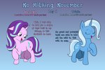 big_nipples big_teats cutie_mark duo eyes_closed female feral horn huge_teats nipples teats text wapamario63 friendship_is_magic hasbro my_little_pony mythology no_nut_november starlight_glimmer_(mlp) trixie_(mlp) equid equine mammal mythological_creature mythological_equine unicorn absurd_res english_text hi_res meme