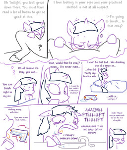 bed cutie_mark dialogue dream duo female feral fur furniture gagging heart_symbol horn male male/female open_mouth oral sex sink text toy toy_gun water water_gun the_weaver friendship_is_magic hasbro my_little_pony mythology anon twilight_sparkle_(mlp) equid equine mammal mythological_creature mythological_equine unicorn 2013 english_text