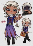 blue_eyes clothed clothing dark_body dark_skin humanoid_pointy_ears male pointy_ears solo jjjjtaaaku delicious_in_dungeon thistle_(delicious_in_dungeon) elf humanoid character_name hi_res