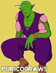 antennae_(anatomy) frown green_body humanoid_pointy_ears male muscular solo purico dragon_ball piccolo alien humanoid namekian hi_res