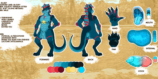animal_genitalia anthro blue_internal fin frill_(anatomy) genitals internal male membrane_(anatomy) nude organs penis sheath solo spines stomach text chopangigante mythology bluep druidbluep aquatic aquatic_dragon dragon hybrid mammal mustelid mythological_creature mythological_scalie otter scalie english_text hi_res model_sheet