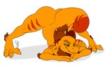 anthro ass_up black_sclera jack-o'_pose male orange_body orange_eyes pose presenting solo de-flator sunog_(oc) chimera 16:10 absurd_res hi_res widescreen