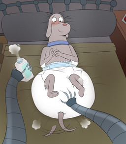 anthro baby_powder bed bedding big_diaper blanket blush clean_diaper clothed clothing collar diaper diaper_change diaper_fetish diaper_only duo fur furniture grey_body grey_fur hand_on_diaper legs_up looking_at_diaper lying lying_on_bed machine male male/male on_back on_bed pillow tail tail_motion tailwag tape topless touching_diaper wearing_diaper white_diaper fang29 robot_dreams dog_(robot_dreams) robot_(robot_dreams) canid canine canis domestic_dog mammal robot hi_res