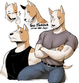 anthro belt black_belt black_clothing black_shirt black_text black_topwear blue_bottomwear blue_clothing blue_jeans blue_pants bottomwear clothed clothed_anthro clothed_male clothing crossed_arms denim denim_bottomwear denim_clothing eyes_closed fur grey_clothing grey_shirt grey_topwear jeans male male_anthro mature_anthro mature_male mouth_closed multicolored_body multicolored_fur muscular muscular_anthro muscular_male narrowed_eyes pants shirt simple_background sleeveless_clothing sleeveless_shirt solo text topwear white_background white_body white_fur white_sclera conditional_dnp sonokido ventura_city_drifters gio_farina canid canine canis domestic_dog mammal 2025 digital_drawing_(artwork) digital_media_(artwork) english_description english_text half-length_portrait hi_res portrait