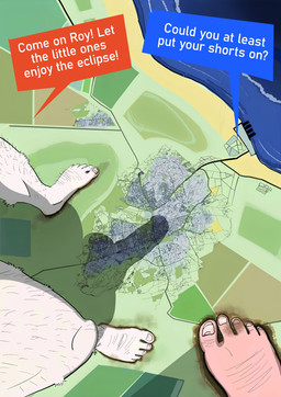 5_toes anthro balls barefoot beach big_balls big_penis body_hair bottomless bottomless_anthro bottomless_male city clothed clothing dirt duo feet footprint genitals hairy_feet hairy_legs high-angle_view huge_balls huge_penis leg_hair macro male nails partially_clothed partially_clothed_anthro partially_clothed_male penis penis_shadow sand sea shadow_ball speech_box text toenails toes water dudenahuel macro_march richard_(dudenahuel) roy_(dudenahuel) domestic_pig lagomorph leporid mammal rabbit suid suine sus_(pig) yorkshire_pig 2024 absurd_res english_text hi_res