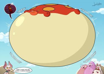 air_ballooning air_inflation belly belly_expansion big_belly collar creaking dialogue expansion floating green_collar hairless huge_belly hyper hyper_belly hyper_inflation immobile inflation interrobang motion_lines sigh justydia helium_day monster_allergy bombo timothy_moth domestic_cat felid feline felis hairless_cat mammal monster sphynx_(cat) 2025 hi_res