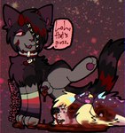:3 ambiguous_gender animal_genitalia animal_penis balls blood blood_in_hair blood_on_hand blood_on_penis blood_on_self blood_splatter bodily_fluids clenched_teeth corpse cute_fangs death duo eyefuck eyelashes fangs feral feral_on_feral genitals gore gore_focus gynomorph gynomorph/ambiguous intersex intersex/ambiguous missing_arm mutilated mutilated_face necrophilia nosebleed penis speech_bubble teeth text jackrabbit_(artist) corpsestar faith_(jackrabbit) australian_shepherd canid canine canis domestic_cat domestic_dog felid feline felis herding_dog mammal pastoral_dog sheepdog 2025 digital_media_(artwork) english_text hi_res ibispaint_(artwork) signature