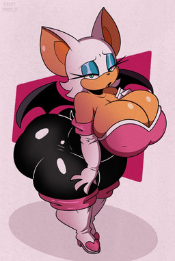 anthro armor bedroom_eyes big_breasts big_butt boots breastplate breasts butt cleavage clothed clothing female footwear gloves green_eyes handwear high-angle_view high_heeled_boots high_heels huge_breasts huge_butt huge_hips huge_thighs looking_at_viewer narrowed_eyes nipple_outline open_mouth seductive shoes solo spandex tan_body thick_thighs tight_clothing wide_hips wings krazytoonz sega sonic_the_hedgehog_(series) rouge_the_bat bat mammal 2025 hi_res
