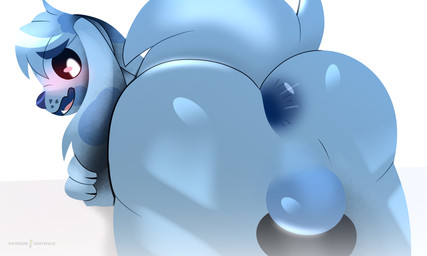 ahegao anal anthro anus arm_support balls bangs black_eyes black_penis blue_anus blue_balls blue_body blue_fur blue_nose blush bubble_butt butt femboy flushed fur gaping gaping_anus genitals knot leaning_on_elbow long_ears looking_back looking_pleasured male markings nude open_mouth penis presenting presenting_anus presenting_hindquarters raised_tail rear_view simple_background solo spots spotted_body tail tongue toony unusual_eyes walk-w-igny alfred_killian_(walk-w-igny) marshall_(marshallp) bird_dog canid canine canis domestic_dog hunting_dog mammal spaniel 2022 digital_drawing_(artwork) digital_media_(artwork) hi_res lineless