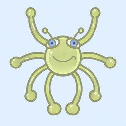 dialogue feral gerbo male solo amor_seiso_de_angel_payasito amorseiso seiso_ai seiso_ai_saber seisoai arachnid arthropod spider green hi_res