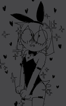 anthro black_clothing black_leotard blush clothed clothed_male clothing fake_ears fake_rabbit_ears floppy_ears leotard lop_ears male playboy_bunny playboy_outfit solo sparkles tail bravobunny bravo_(bravobunny) lagomorph leporid mammal rabbit 5:8 monochrome portrait sketch three-quarter_portrait