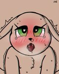 ahegao anthro blush bodily_fluids breath bubble female green_eyes heart_eyes heart_symbol looking_pleasured nipples snot snot_bubble solo sweat tears tongue tongue_out young nimt mammal mouse murid murine rodent absurd_res hi_res