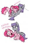 cutie_mark duo eyes_closed female feral hair laugh pink_hair purple_hair smile ichibangravity friendship_is_magic hasbro my_little_pony maud_pie_(mlp) pinkie_pie_(mlp) earth_pony equid equine horse mammal pony 2014 2:3 hi_res sibling_(lore) sister_(lore) sisters_(lore)