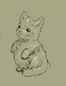 ambiguous_gender ears_up feral fur looking_forward looking_up on_hind_legs solo standing tail reynard_goodfellow domestic_cat felid feline felis mammal hi_res monochrome