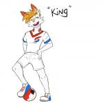 anthro anthrofied ball biped clothed clothing male soccer_ball soccer_uniform solo sportswear uniform fuze nintendo pokemon king_(fuze) generation_8_pokemon lagomorph mammal pokemon_(species) scorbunny 1:1 2019 hi_res