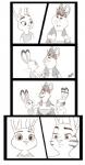 2017 anthro black_and_white border cheek_tuft clothed clothing comic crop_top dipstick_ears disney ear_markings facial_tuft female flower flower_on_head fur hi_res jack_savage jewelry judy_hopps lagomorph leporid long_ears mammal monochrome multicolored_ears necklace pendant plant rabbit shirt signature simple_background striped_body striped_fur stripes stu_hopps topless topwear tuft walloruss white_background white_border zootopia