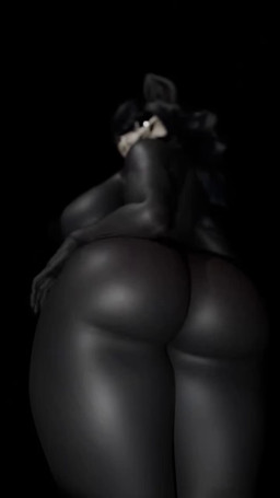 anthro big_breasts big_butt black_background black_body black_hair bone breasts butt butt_jiggle butt_slap female glowing glowing_eyes hair hand_on_butt hand_on_own_butt jiggle_physics jiggling long_hair looking_at_viewer looking_back looking_back_at_viewer looking_down looking_down_at_viewer low-angle_view nude nude_anthro nude_female simple_background skull skull_head slap solo thick_thighs slugcats sound_warning scrag_(modeler) scp_foundation mal0 scp-1471-a scp-1471-a_(scrag) canid canine mal0_(species) malo mammal skulldog_(species) 3d_(artwork) 3d_animation 9:16 animated digital_media_(artwork) hi_res sound webm