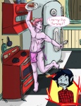 apron black_hair blonde_hair clothing crossgender dessert dialogue duo femboy flamboyant food ftm_crossgender hair innuendo kitchen male marshal_lee pastry pie text ai-alchemy adventure_time cartoon_network marceline_abadeer prince_gumball candy_people_(at) food_creature humanoid living_gum vampire 2012 english_text hi_res