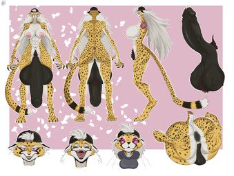 abs anthro anus back_boob backwards_baseball_cap backwards_hat balls baseball_cap big_balls big_butt big_penis bodily_fluids breasts butt claws clothing crotch_tuft expressions fangs feet foreskin front_view fur genital_fluids genital_focus genitals gynomorph hair hat headgear headwear huge_balls huge_penis humanoid_genitalia humanoid_penis hyper hyper_balls hyper_genitalia hyper_penis intersex laugh long_hair markings multicolored_body multicolored_fur multiple_angles multiple_poses muscular muscular_anthro muscular_gynomorph muscular_intersex open_mouth penis penis_focus pink_eyes pose precum pubes side_boob side_view smile solo sparkles sparkling_eyes spots spotted_body spotted_fur spread_anus spread_butt spreading tail teeth text thick_thighs tomboy tongue tuft vein veiny_penis white_body white_fur white_hair wide_eyed wide_hips yellow_body yellow_fur anonymous_artist alex_(itsnafulol) cheetah domestic_cat felid feline felis mammal absurd_res digital_media_(artwork) english_text hi_res model_sheet